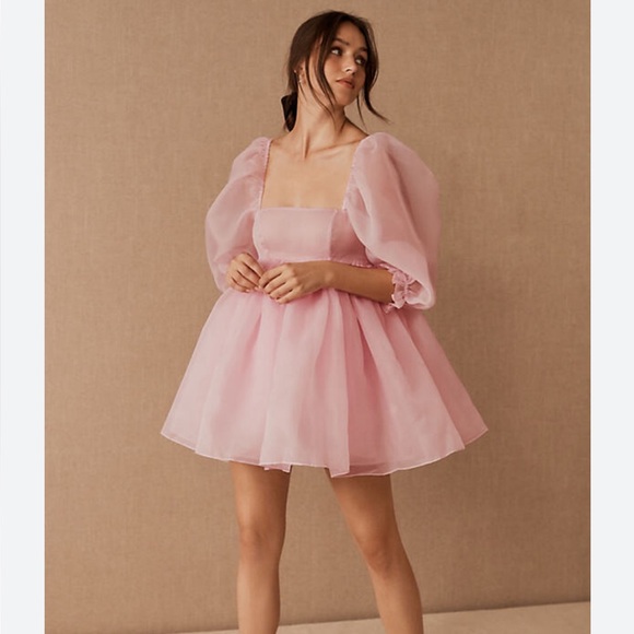 Selkie the Angel Delight Puff Dress Mini Pink Organza size S - Picture 2 of 15